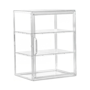 Pastry Display Case, Clear Bread Box, Bakery Display Case for Kitchen Countertop, Cookie Stand with 2 Removable Dividers for Kitchen Bakeries,