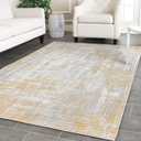 COLLACT 5x7 Area Rug - Abstract Sketch Living Room RugWashable Rug Taupe Multi Overdyed Colorful Bedroom Non Slip Low Pile Contemporary for Dining Room Office Kitchen Nursery Play Mat