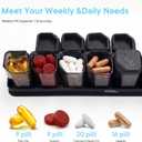 Mossime Large Weekly Pill Organizer 1 Time a Day, BPA-Free Pill Dispenser, 7 Day Removable Pill Box with Silicone Lids, Spill Proof Travel Case for Vitamins, Supplements & Medication (Black)