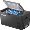 BougeRV 12 Volt Refrigerator 12V Car Fridge 23 Quart Portable Freezer Compressor Cooler 12/24V DC 110~240V AC for Truck Van RV SUV Boat Travel Camping Road Trips Tailgating -8~50 (Black)