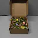 6 Pcs Small Blue Daisy Flower Candle Rings Wreaths Mini Pillar Candle Holder Wreath with White Floral Eucalyptus Leaves Lavender Artificial Spring Grains Wreath for Home Kitchen Table Cnterpieces