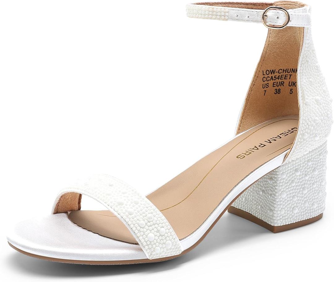 DREAM PAIRS Womens Low-Chunk Low Heel Pump Sandal 8.5
