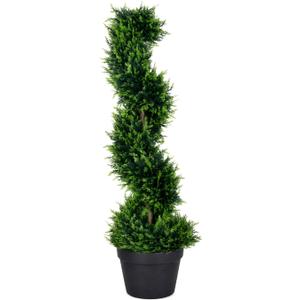 Artificial Topiary Tree, Spiral Cedar, 37 Inch