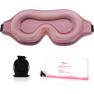 Sleep Eye Mask for Men Women, Lash Extensions 3D Sleeping Mask, Travel Blackout Night Blindfold Eye Shade Cover with Adjustable Strap (Pink-3D) (1 Count (Pack of 1))