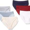 Amazon Essentials Womens Cotton High Leg Brief Underwear (Available in Plus Size), Breathable (XS)