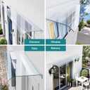 2PC Window Door Wall Frosted Canopy, 15.8 x 23.6 Inch Door Shelter Window Cover Window Awning PET for Sun UV Rain Shelter