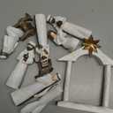 White Nativity Set, Resin Small Christmas Nativity Figurine, 11Pcs Miniature Nativity Scene, Holy Family Manger Scene Tabletop Nativity Figurines for Christmas Indoor Decor