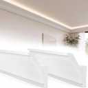 Pushglossy 9 PC 47.2"(Total 35.4ft) Ceiling Crown Molding with LED Duct Kit