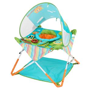 Bright Starts Pop 'N Jump Portable Baby Jumper, Foldable Indoor/Outdoor Baby Jumper with Owl Forest Sensory Activities, Ages 612 Months