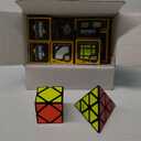 Ahyuan Speed Cube Set 12 Pack Magic Speed Cube Bundle 1x2x3 2x2x2 2x2x3 3x3x3 4x4x4 Cube Pyramid Triangle Cube Mirror Skew Axis Windmill Ivy Megaminx Cube Toys for Kids & Adults (Style A)