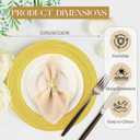 Geosar 100 Pcs Disposable Paper Placemats Cotton Woven Look 13'' Round Placemats Rustic Disposable Table Pads Bulk for Dining Table Decoration Birthday Wedding Bridal Baby Shower Party (Yellow)