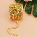 PAMIR TONG Pearl Beading Chain Beaded Rosary Link Chains for Craft DIY Bracelet, Necklace, Glass, Mask, Shoes, Clothes Decoration,Jewelry Making (CC29)