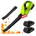 Mueller UltraStorm Leaf Blower Cordless Electric, 140 MPH 20 V Powerful Motor with 2 Batteries and Charger, 2 Speed Levels, 1hr Charge, Lightweight, Blowers for Lawn Care, Blower for Snow