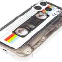 FAteamll Case for iPhone 15 Pro Max Matte Finish Heavy Duty Soft Back Cover with Reinforced Corners TPU Soft Bumper Retro Cassette Tape Case Compatible with iPhone 15 Pro Max