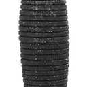 Deco 79 Polystone People Decorative Sculpture Tall Slim Figure Home Decor Statue with Ribbed Body and Glitter Accents, Accent Figurine 8" x 8" x 43", Black