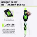 Retractable Ratchet Straps (4-Pack) - Heavy Duty Auto Slow Retraction Tie Down Straps - 1 Inch x 13 Feet (1,800lb Break Strength) for Truck, Cargo Trailer, Motorcycle, ATV, UTV - Green