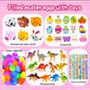 318 Pcs Easter Eggs Filled with Toys, 100 Packs Filled Easter Eggs for Kids Stuffed Easter Eggs for Kids Easter Egg Toys Egg for Easter Egg Hunt Supplies Easters Party Favors Plastic Easter Eggs Bulk