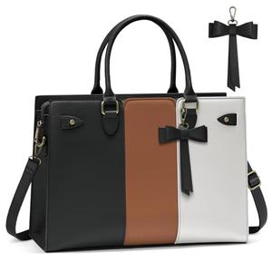 Laptop Bag for Women 15.6 Inch Laptop Tote Bag Waterproof Pu Leather Work Bag Computer Briefcase Office Teacher Handbag