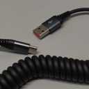 USB Type C Charger Cable Fast Charging [6FT], 1Pack Coiled USB A to USB C Charger Cable for Car Android Auto USB C Charger Cord, USBC Cable Compatible with iPhone 17/16/15/Samsung Galaxy S20