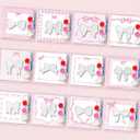 Jenaai 12 Sets Pink Bow Party Favors Ceramic Painting Kit for Kids Coloring Pink Bow Crafts DIY Painting Craft Kit Unpainted Plaster Figurines for Student School Art Activity Gifts Party Supplies