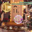 Outdoor Christmas Lights Balls, Prelit Ball Battery Operated, 16” Large Globe Christmas Decoration, 208 LED Foldable Waterproof Hanging Lighted Sphere for Home Tree Porch Yard Ground Decor-2PK