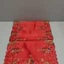 SHANGRLA Red Christmas Tree Table Runner 72 Inches Long  Embroidered Lace Tablerunner with Xmas Tree Design, Elegant Festive Dining Room Table Decor, Holiday Table Linen Centerpiece