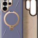 TORRAS Ostand Q3 VegSkin for Samsung Galaxy S26 Ultra Case Leather, 360 Magnetic Stand, Fit for MagSafe, Premium Vegan Leather Case for S26 Ultra Case, Microfiber Lining, Amethyst Purple