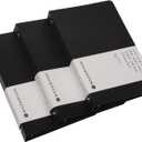 3-Pack Round Ring Binder Covers - 6-Ring & 9-Ring PVC - Refillable Notebook & Loose Leaf Binder Protector - A6 Black (3 Pack)