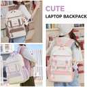 Womens Girls Backpack for School Cute Aesthetic Large Laptop Backpack Kawaii Preppy Teen Kids Bookbag Travel Daypack (Pink,L)