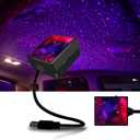 Car Roof Star Night Light, VOVCAMLS USB Projector Night Light Neon Accent Light Decor with Sound Activated Strobe and Auto Rotating Adjustable Ceiling Light for Car Bedroom Party Romantic