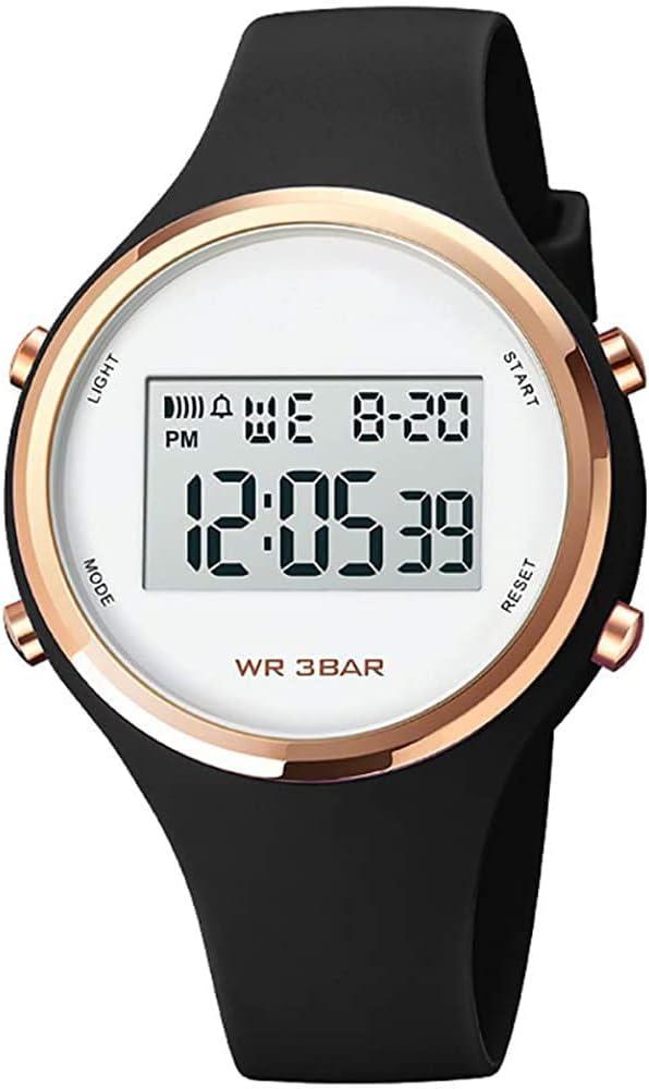XCZAP Outdoor Sport Watches Alarm Clock 5Bar Waterproof LED Digital Watch (Black)