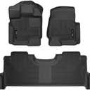 Husky Liners X-act Contour Floor Mats | Fits 2017-2024 Ford F-250/F-350/F-450 Crew Cab w/Underseat Storage | Front & 2nd Row, 3-pc Black - 53388
