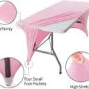 Peomeise 8FT Spandex Table Cover Rectangular Stretch Spandex Tablecloth (Pink,8FT)