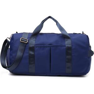 ZUEVI Sports Gym Duffel Bag for Men or Women Waterproof Weekender Travel Bag with Shoes Compartment Dry and Wet Separation for Training Swim Yoga(Blue)