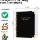 Undated Daily Monthly Planner for 2026 or Anytime - A4 To Do List with Hourly Schedule, Hardcover Spiral Bound Daily Planner to Increase Focus, Stylish School/Office Supplies, 8.5" x 11", Black