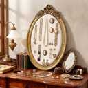 Wonderjune Vintage Jewelry Display Stand with 80 Pins, 24.8" x 13" Oval