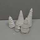 Weysat 5 Pcs 9.8in Lighted Ceramic Christmas Tree White Light Up Tabletop Decoration Porcelain Xmas Tree with Light Assorted Figurine Gift for Mantle Desktop Window Holiday Table Centerpiece Decor