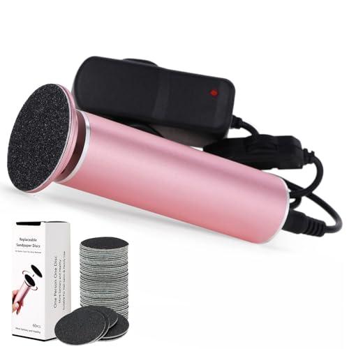 Electric Foot File Callus Remover for Feet, Adjustable Speed Foot Sander Grinder Professional Pedicure Tools for Dead Skin Heel Calluses with Replaceable Sandpaper Discs (Upgraded FCR-1 Pink)