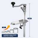Commercial Can Opener Heavy Duty - Design for #10 Cans up to 11" Tall - Industrial Kitchen Restaurant Countertop Tool with Stainless Steel Base and Precision Blade - Professional Grade