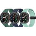 QIEMUTER 3 Pack Band Compatible with Samsung Galaxy Watch 7 Ultra 47mm Band, Breathable Soft Silicone Waterproof Watch Strap for Galaxy Watch 7 Ultra Women Men (Blue+Dark Green+Green)