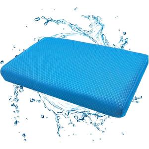 SPRING SEAON Shower Chair Cushion, Gel Shower Seat Cushion with Non-Slip Silicone Bottom, Quick-Dry Mesh Bath Seat Pad, Soft Washable Shower Bench Cushion for Seniors & Adults (Blue)