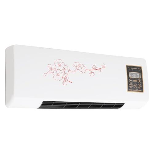 Wall Mounted Electric Heater, 1400W Wall Heaters for Indoor Use Portable Heater Adjustable Temperature From 60.8–104 °F Easy-Mount for Bedrooms Living Rooms Offices (White, Red)