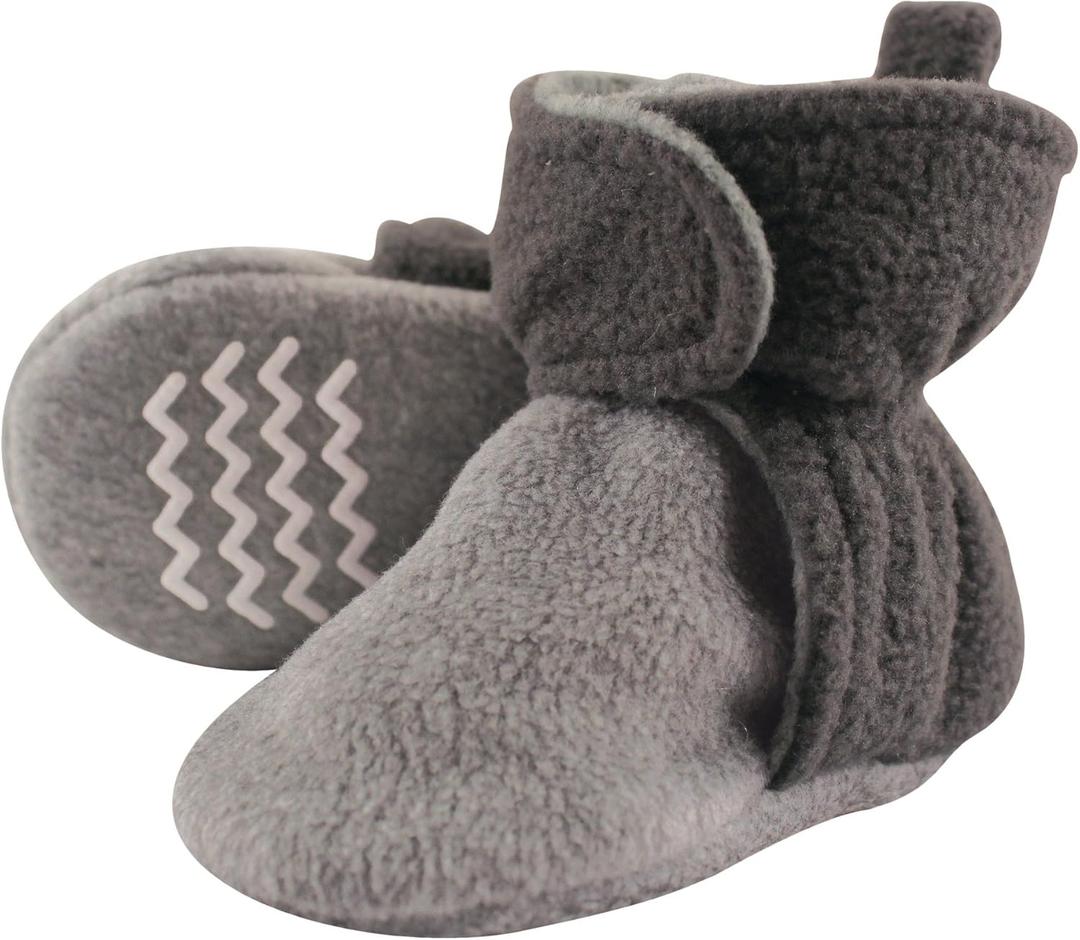 Hudson Baby Unisex-Child Cozy Fleece Booties Winter Accessory Set (3 Toddler, Charcoal Heather Gray)