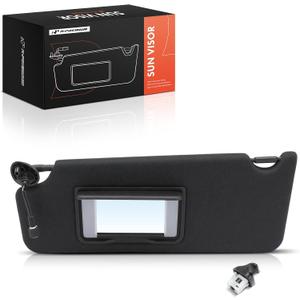 A-Premium Left Driver Side Sun Visor Compatible with Honda Passport 2019-2025, Pilot 2016-2022, Ridgeline 2018-2023 - with Vanity Mirror, with Vanity Light, Black Color - Replaces 83280TG7A12ZC