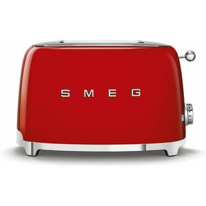 SMEG 2 Slice Toaster with 6 Presets and Defrost Function and Removable Crumb Tray TSF01RDUS, RED
