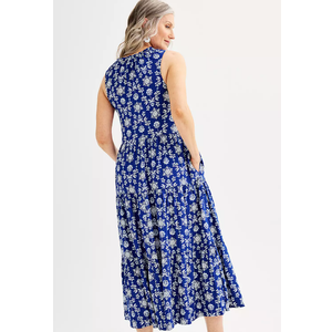 Kohl's Women's Summer Maxi Dress Sleeveless Button Down Casual Loose Long Beach Sundress Travel Vacation Outfits (Size M)