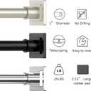 UIOSANRT Brushed Nickel Shower Curtain Rod 31-68 Inches Non-Slip Shower Rod Tension Mounted No Drill Tension Shower Curtain Rods Spring Tension Rod for Windows Bathroom