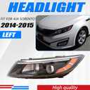 Halogen Headlight Assembly Compatible with 2014 2015 Kia Optima Headlight Headlamp Projector w/o LED w/Bulb (Driver Left Side)