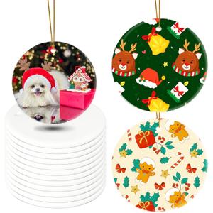Sublimation Blanks Easter Ornaments Double Sided, 12pcs Sublimation Ornament Blanks Bulk, Sublimation Blanks Products for Birthday, Ceramic Ornaments for Crafts