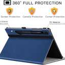 ZtotopCases for Samsung Galaxy Tab S10 Plus Case 2024/ S9 Plus/ S9 FE Plus 5G 12.4 Inch 2023, Premium PU Leather Cover with Hand Strap/Front Pocket/S Pen Holder for Tablet S10+/S9+/S9 FE+, Blue